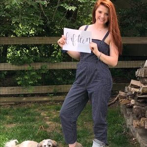 SUPERRR cute navy and white jumpsuit